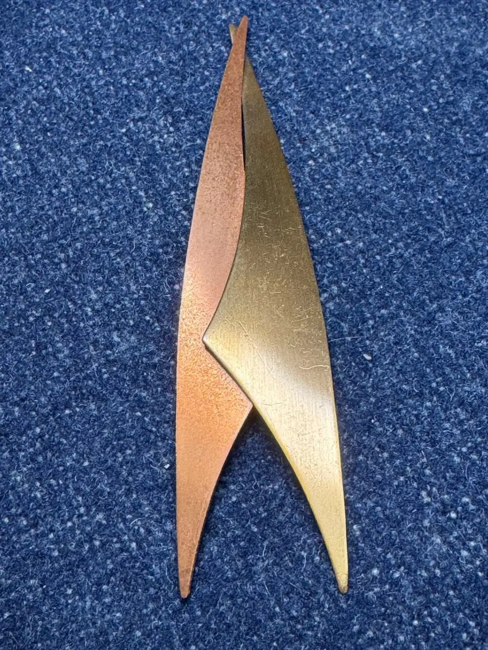 Vintage Brass Pendant MJD Signed